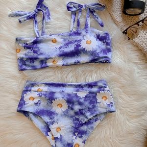 Blue Daisy Bikini Set